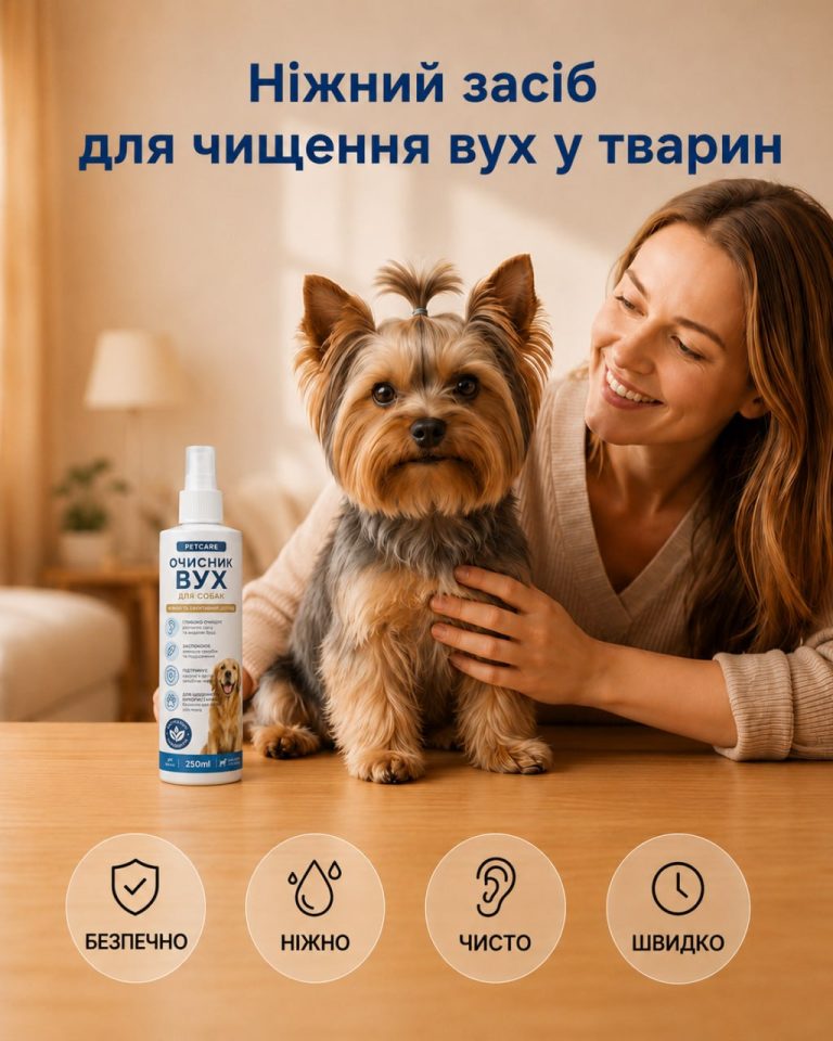 Ніжний засіб для чищення вух домашніх тварин